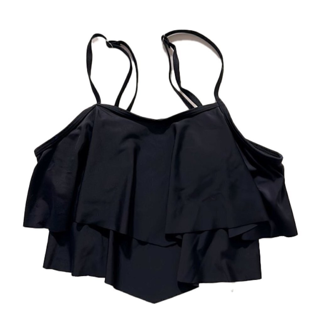 ❤️ BLACK Bikini ruffle Top Size S